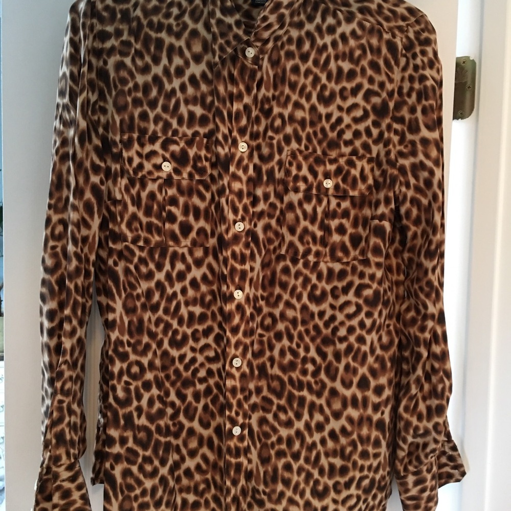 Lucky brand SILK leopard blouse